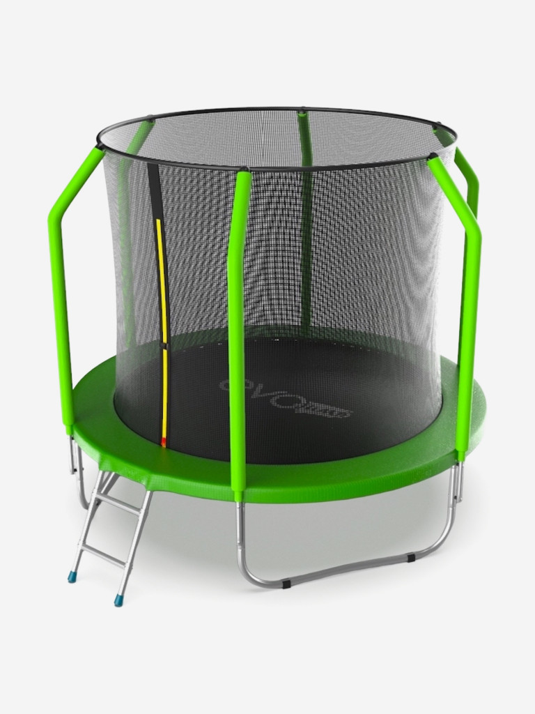 Батут каркасный EVO JUMP Cosmo 8ft зеленый, защитная сеть, диаметр 244 см