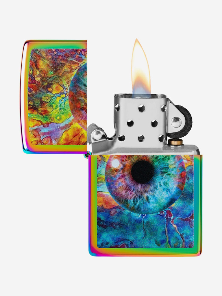 Зажигалка бензиновая ветроустойчивая Zippo Spacey Eye Multi Color, латунь/сталь