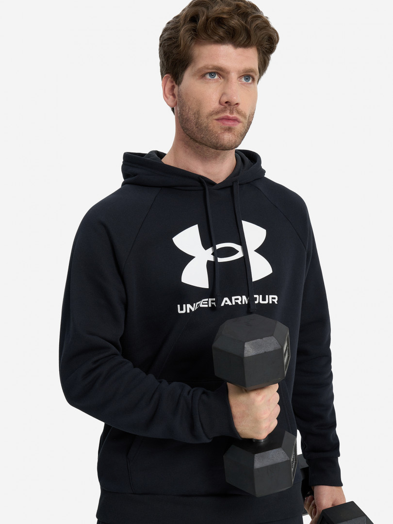 фото Джемпер флисовый мужской under armour rival fleece, черный
