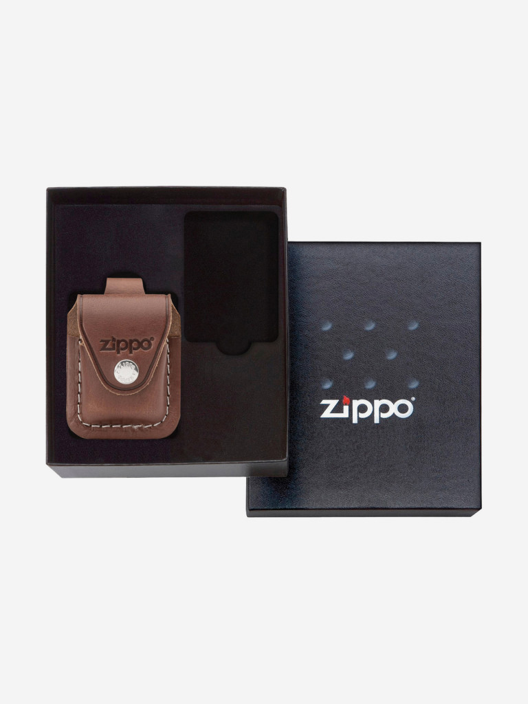 Подарочный набор для классической зажигалки ZIPPO: Подарочная коробка Zippo + Чехол для зажигалки с петлей + место для зажигалки