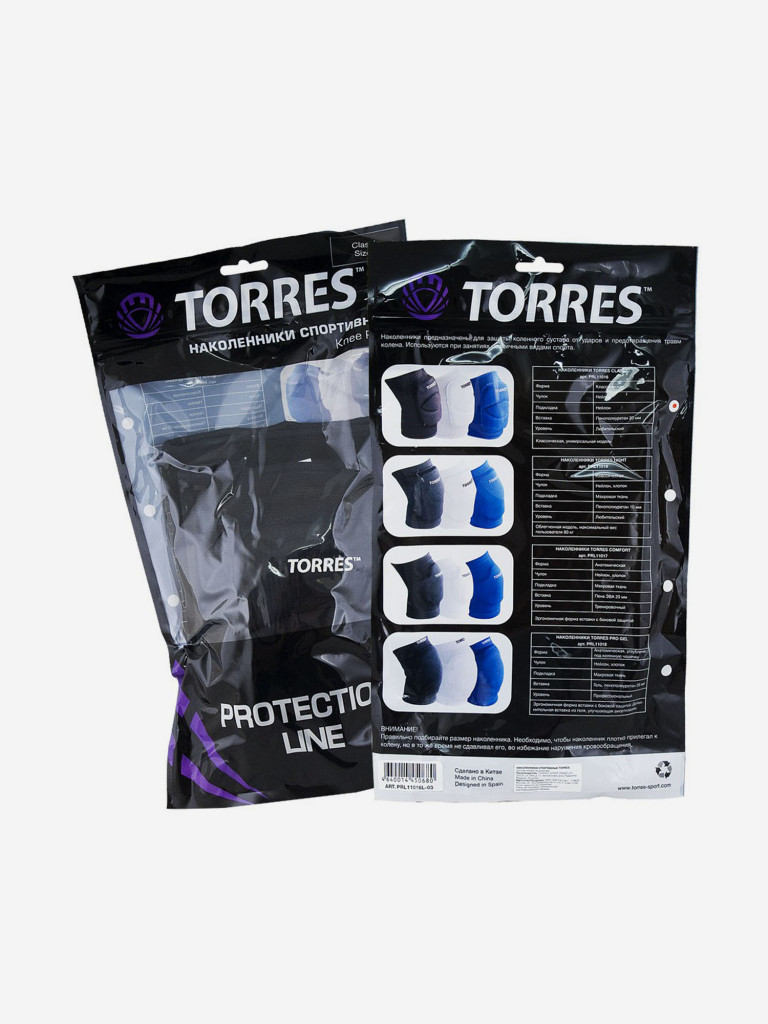 Наколенники спортивные Torres Comfort арт.PRL11017XS-02 р.XS черный