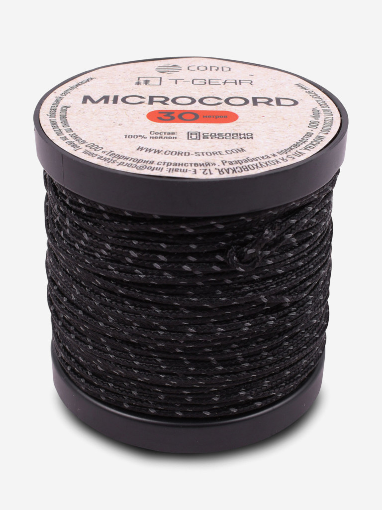 Микрокорд T-Gear x CORD nylon катушка 30м световозвращающий (Black)