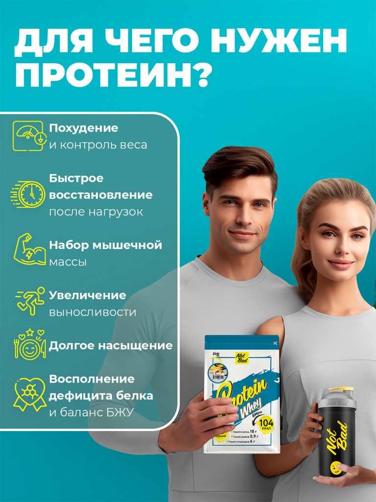 Протеин сывороточный, NotBad Whey Protein, 450 г, Рафаэлло