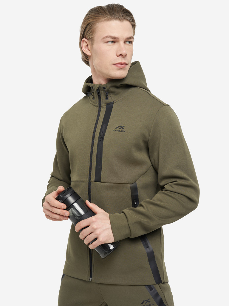 Толстовка мужская Athlex Top Fleece милитари цвет — купить за 2999 руб. со  скидкой 50 %, отзывы в интернет-магазине Спортмастер