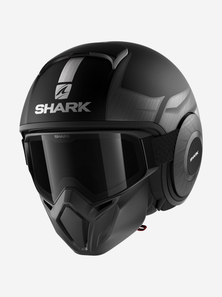 Мотошлем открытый SHARK STREET DRAK TRIBUTE RM MAT Black-Silver