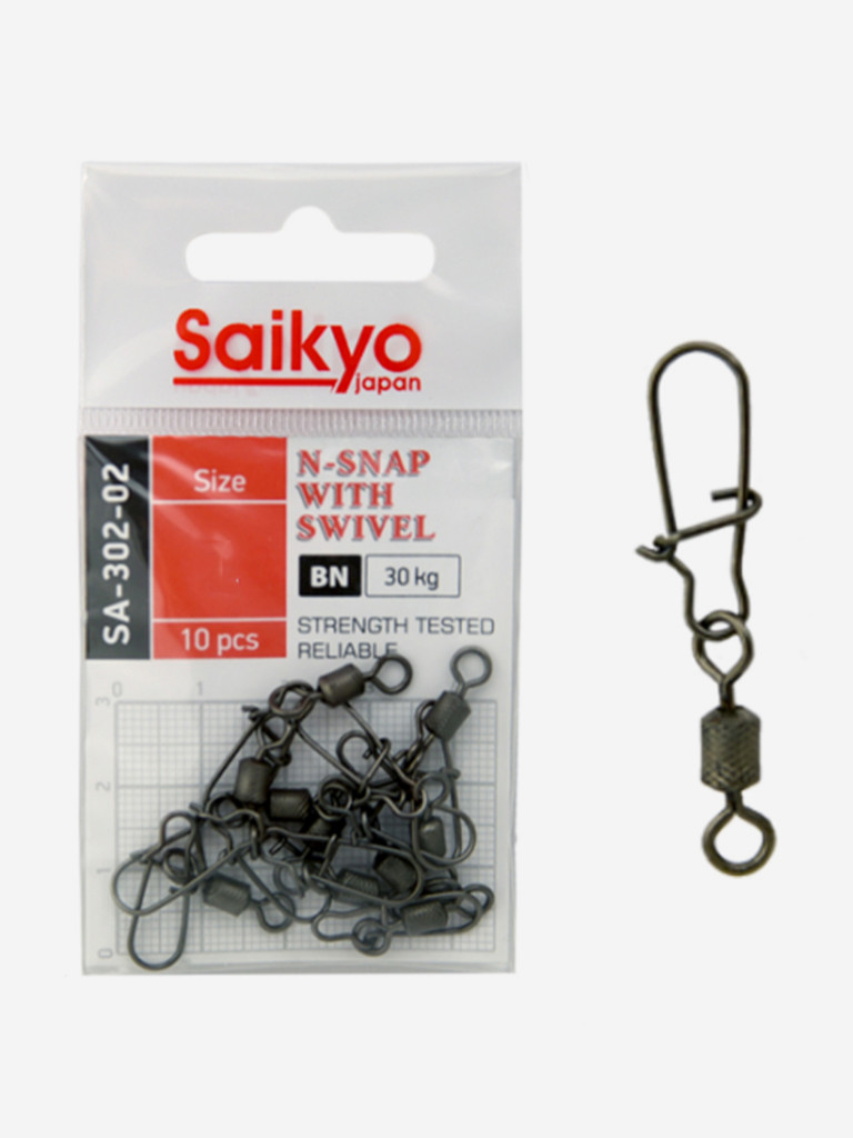 Вертлюг с застежкой Saikyo SA-302 ( 1упк. по 10 шт.)