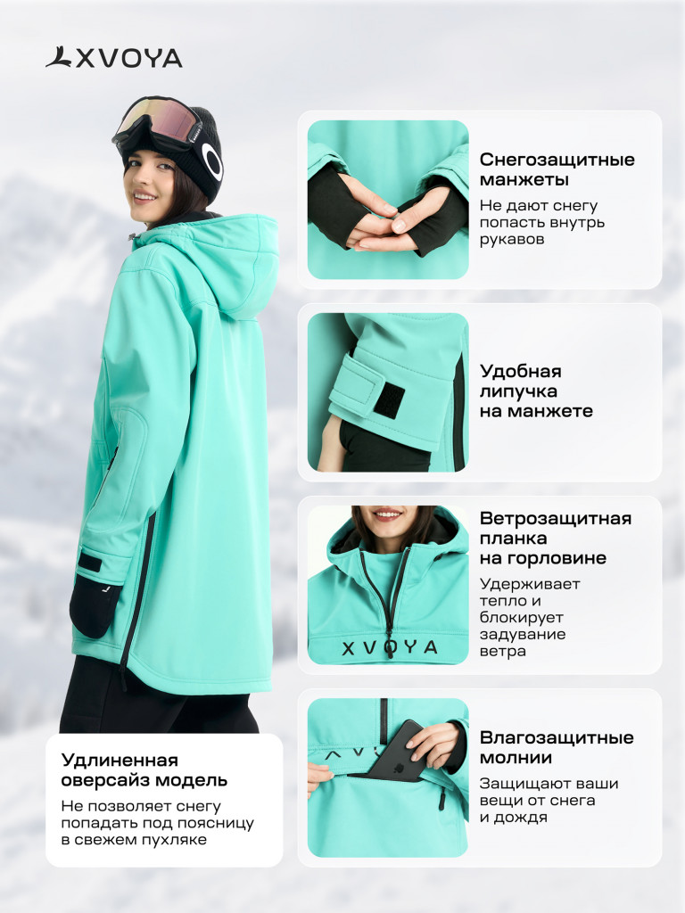 Анорак сноубордический XVOYA Base мятный