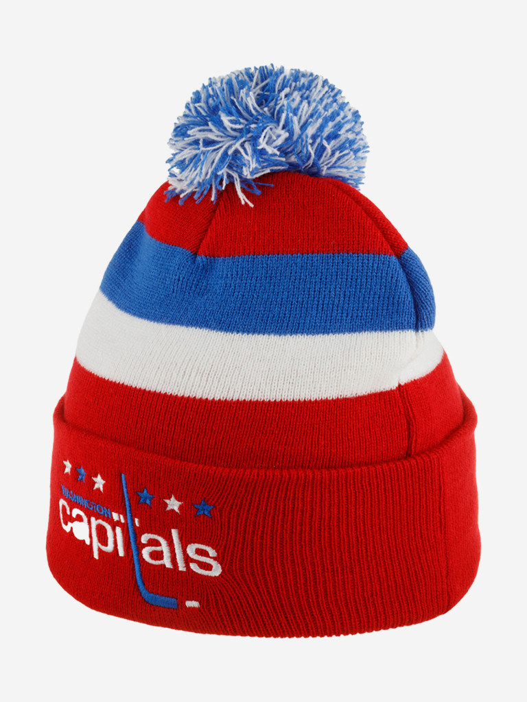 Шапка с помпоном MITCHELL NESS KTPCLD21212-WCARED1 Washington Capitals NHL (красный)