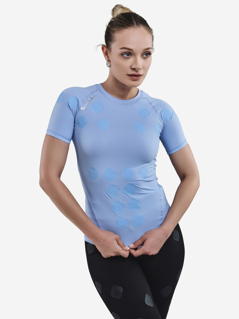 Компрессионная футболка-суппорт спины SportDots, женская,TSH-BU