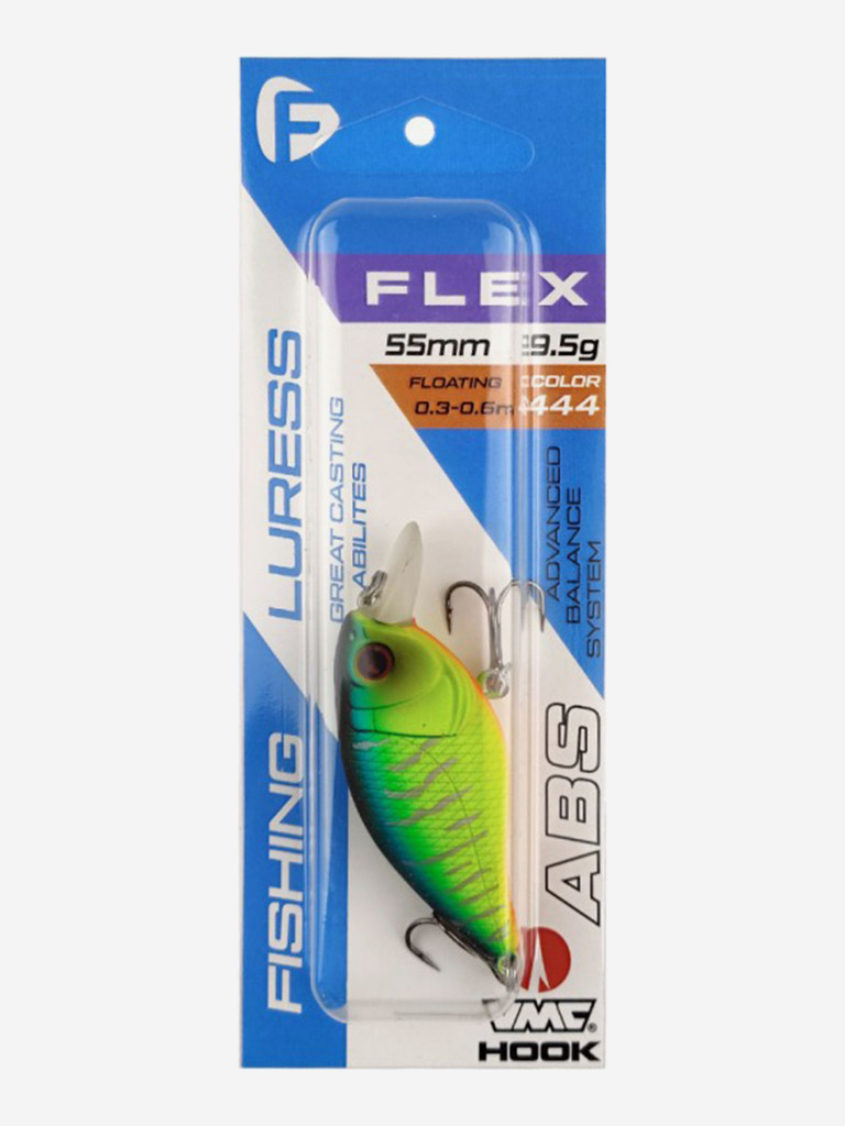 Воблер F-FISHING Flex 55F 55мм 9.5г 0.3-0.6м 444 Плавающий
