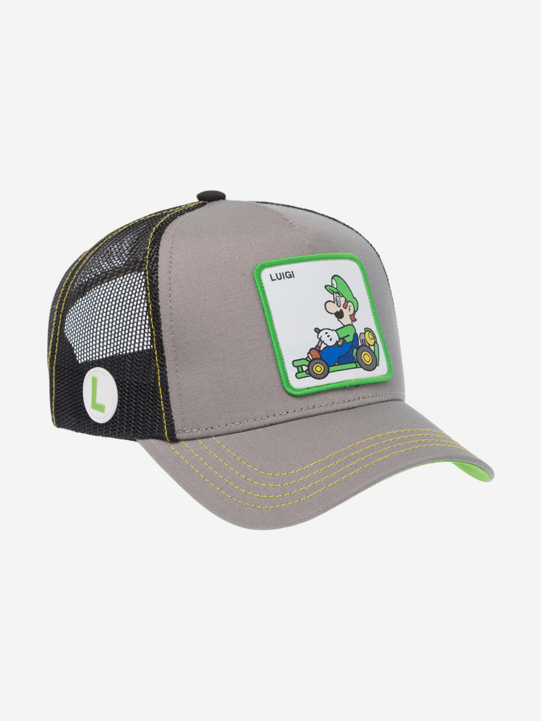 Бейсболка с сеточкой CAPSLAB CL/SMK2/1/CAS/LUI2 Super Mario Luigi (серый)