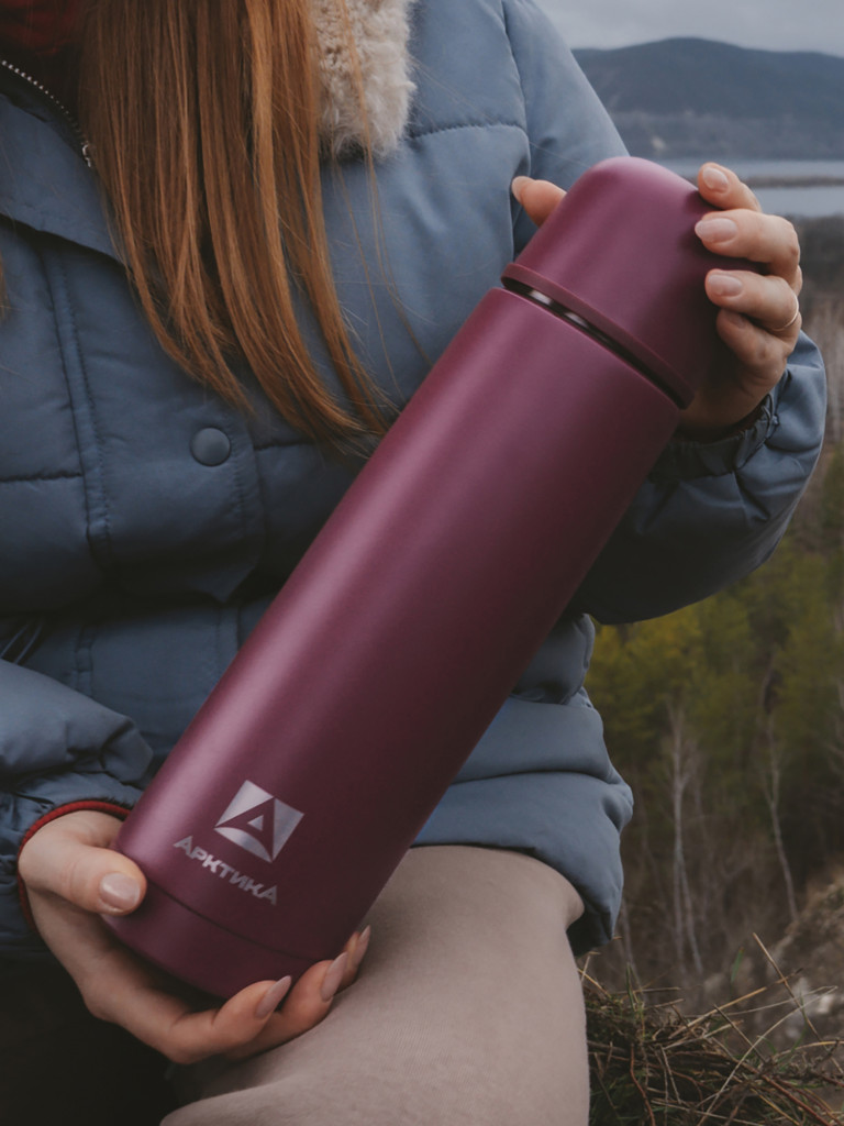 Термос вакуумный Арктика 1 л, вишня