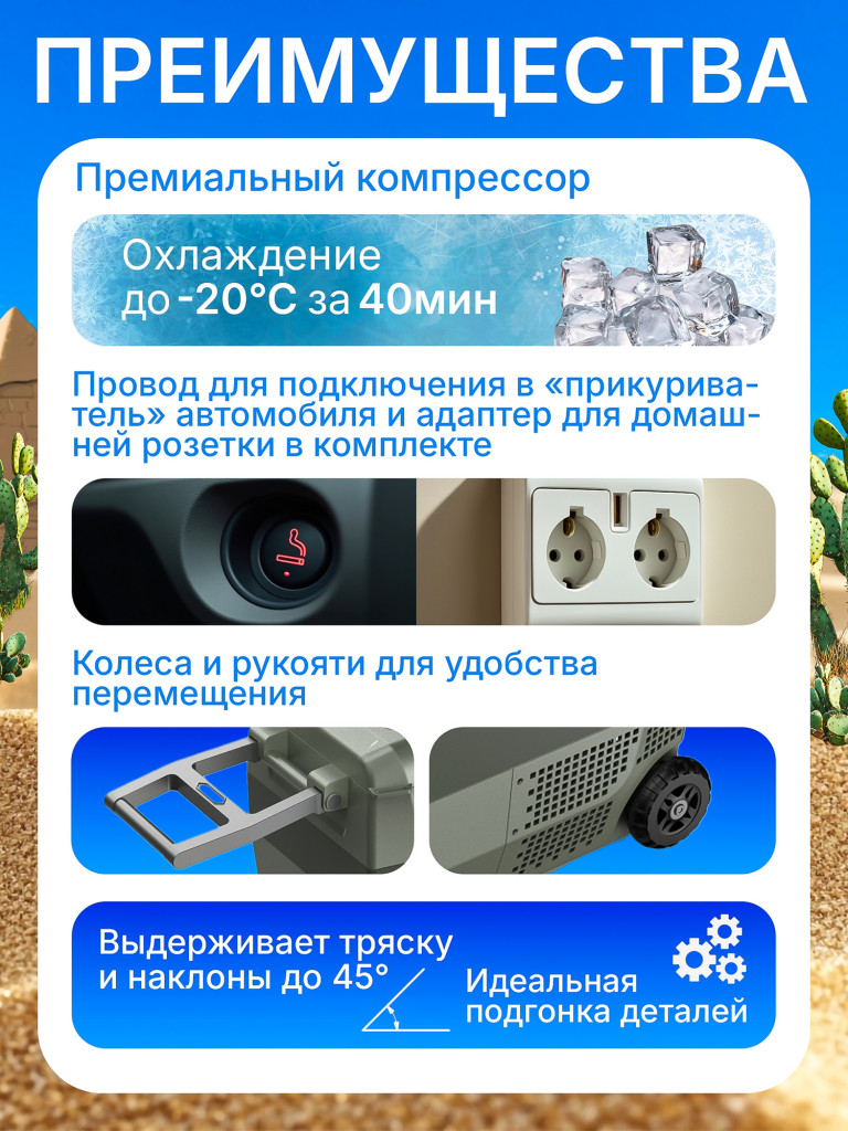 Автохолодильник компрессорный Ice Cube IC-43 (39 литров, bluetooth APP)