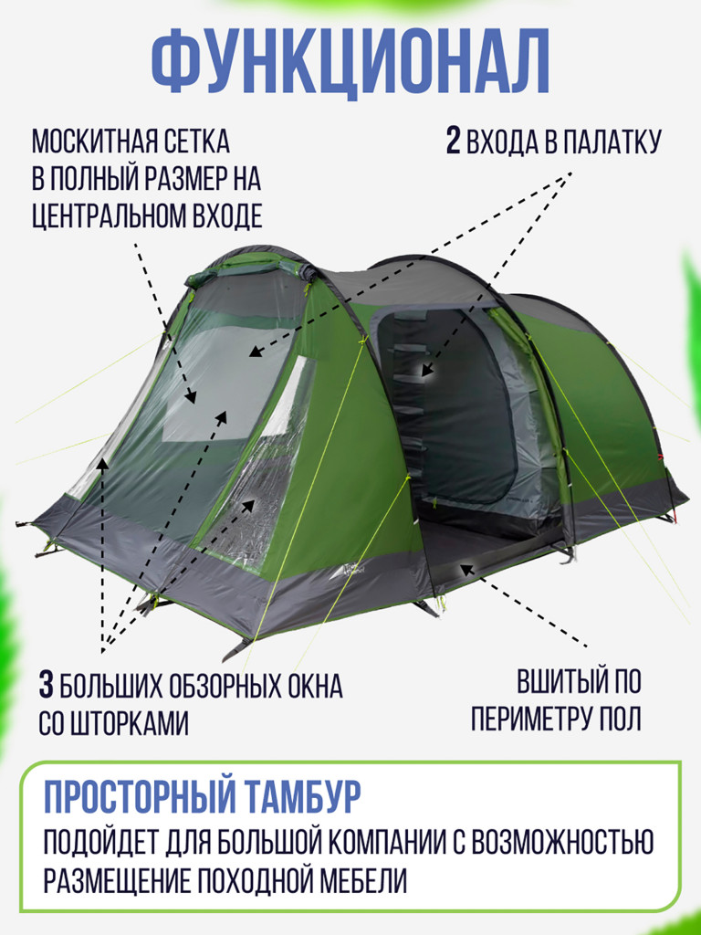 Четырехместная кемпинговая палатка Trek Planet Ankona Lux 4