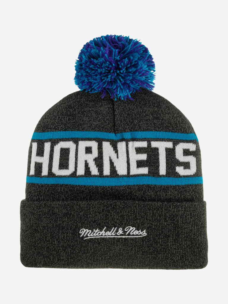 Шапка с помпоном MITCHELL NESS KTPCSH21038-CHOBKTL Charlotte Hornets NBA (черный)