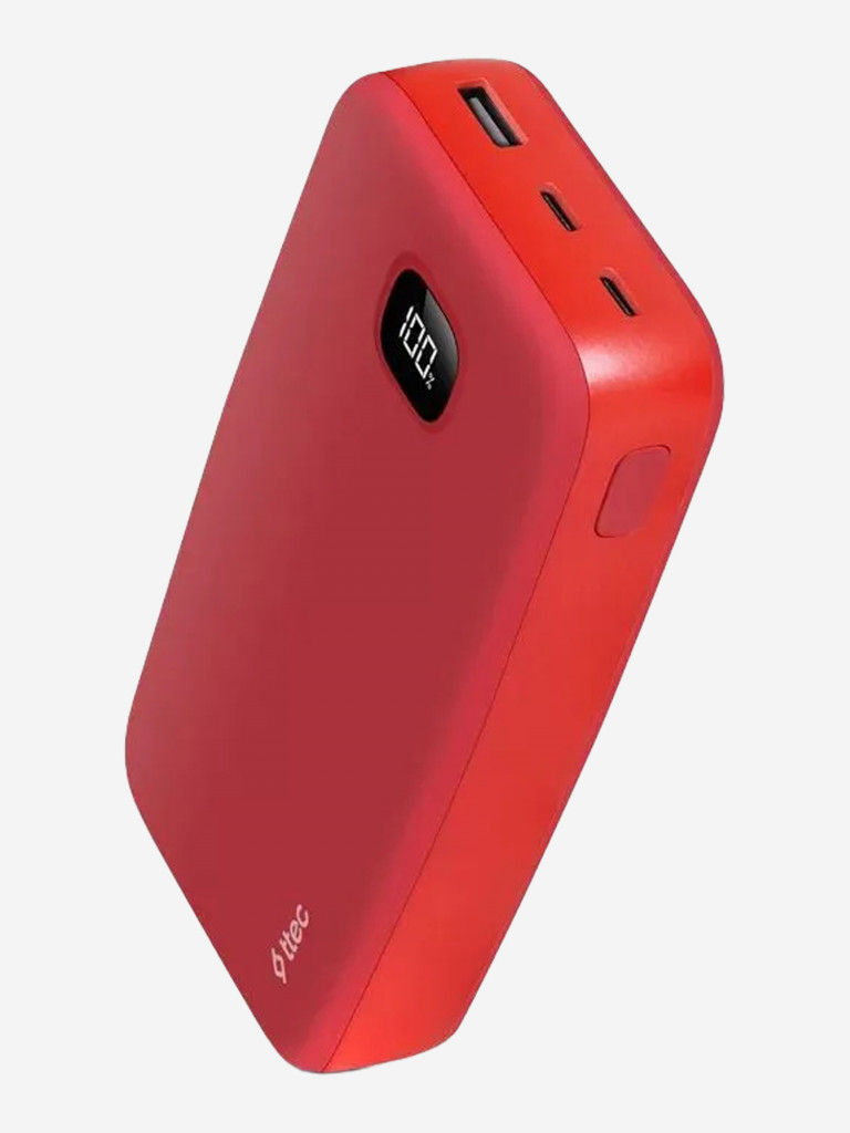 Внешний аккумулятор TTEC ChargeUp Pro LCD 20.000mAh PD 20W Powerbank. Цвет: красный
