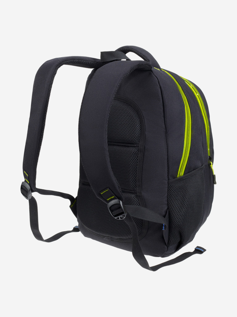 Рюкзак TORBER CLASS X, черный с зеленой вставкой, 45 x 32 x 16 см +Мешок для сменной обуви в подарок