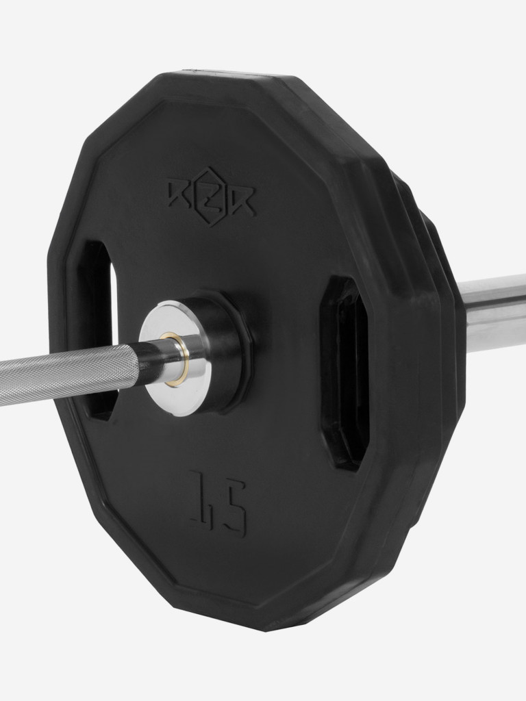 Диск олимпийский обрезиненный с рукоятками RZR, 15 кг