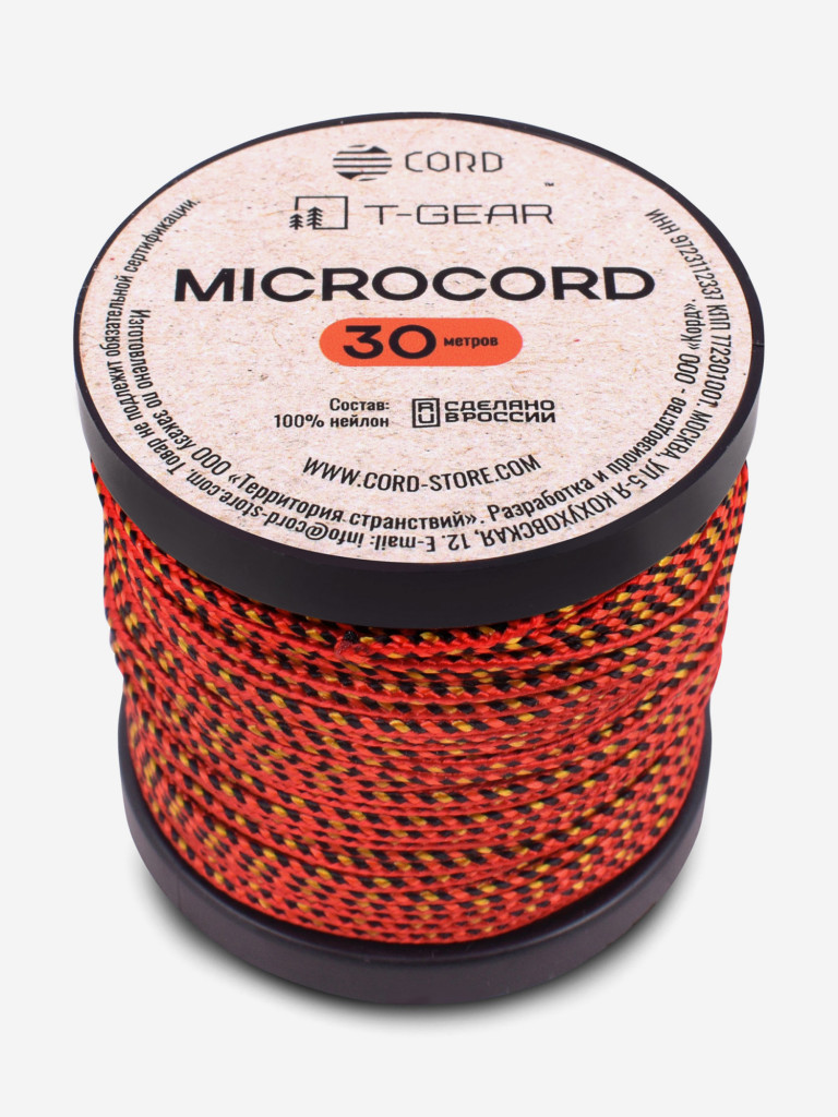 Микрокорд T-Gear x CORD nylon катушка 30м (Orange-Gold)