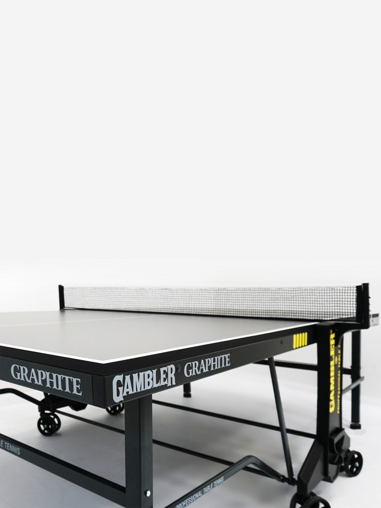Стол теннисный Gambler GRAPHITE, для помещений, для дома, складной, с встроенной сеткой, с колесами