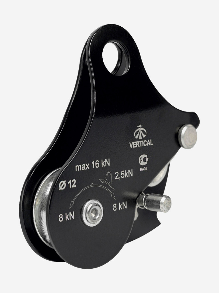 Блок - ролик с зажимом (сталь) VERTICAL