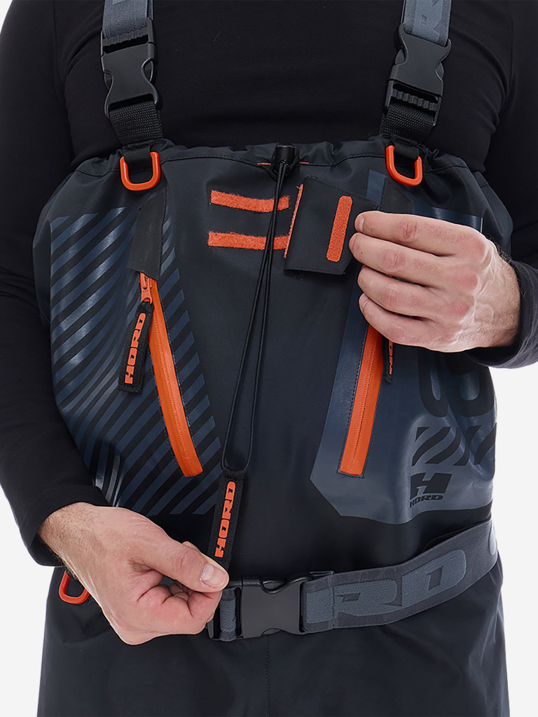 Мембранные вейдерсы Hord "The 9", водонепроницаемые, мужские, цвет черный