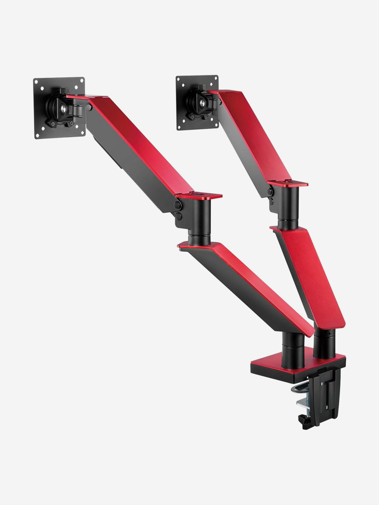 UNITEKI FMGT102RDR PRO LINE Кронштейн для двух мониторов со струбциной системы газлифт, диагональ 17-35"