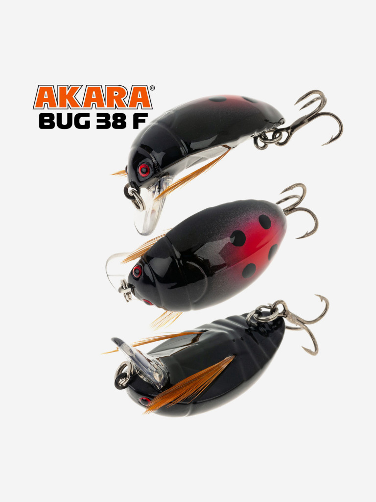 Воблер Akara Bug 38F кренк плавающий жук на голавля, язя, форель 4гр 8