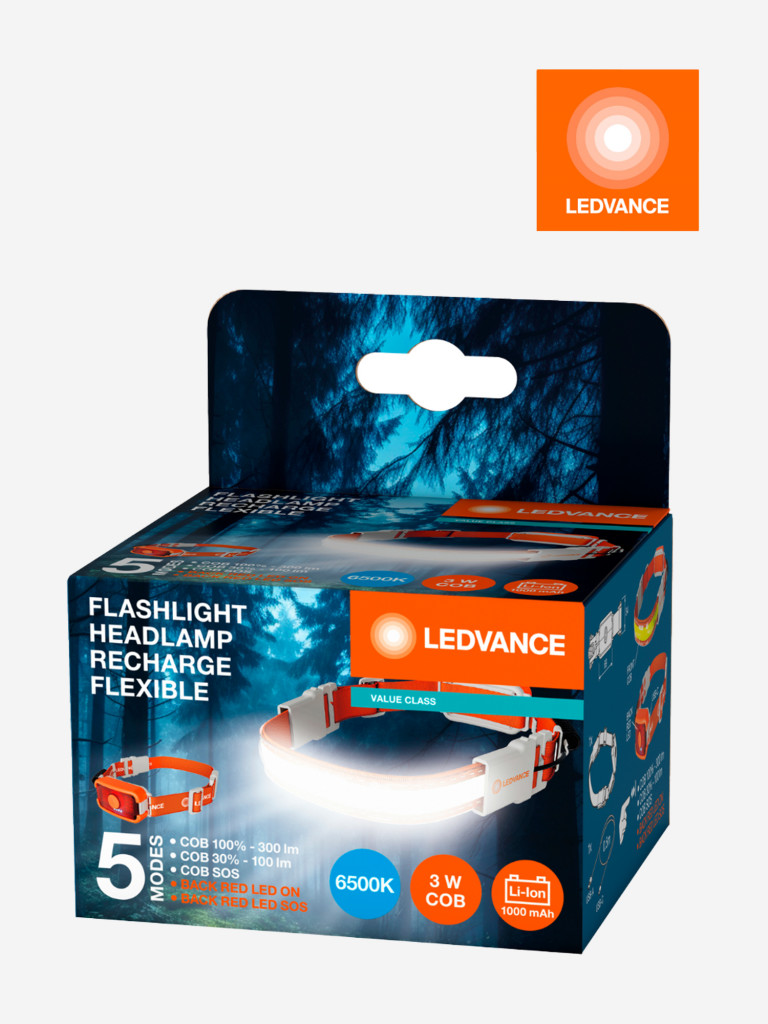 LEDVANCE Светодиодный фонарь гибкий налобный, аккумуляторный