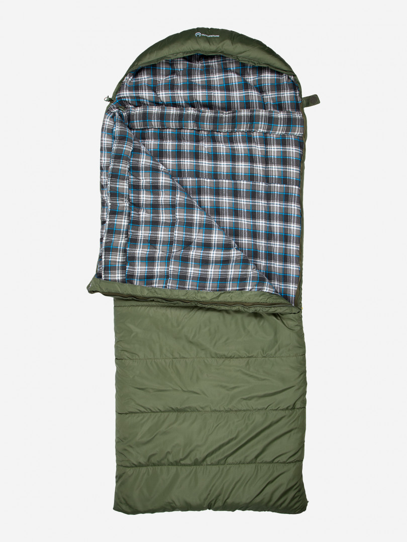фото Спальный мешок outventure yukon -6 левосторонний, зеленый