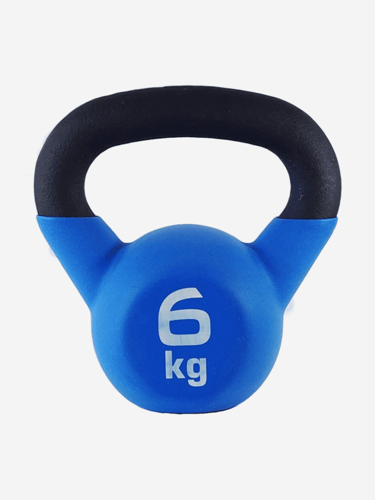 Гиря чугунная обрезиненная Sportlim 6 кг Черно-синяя
