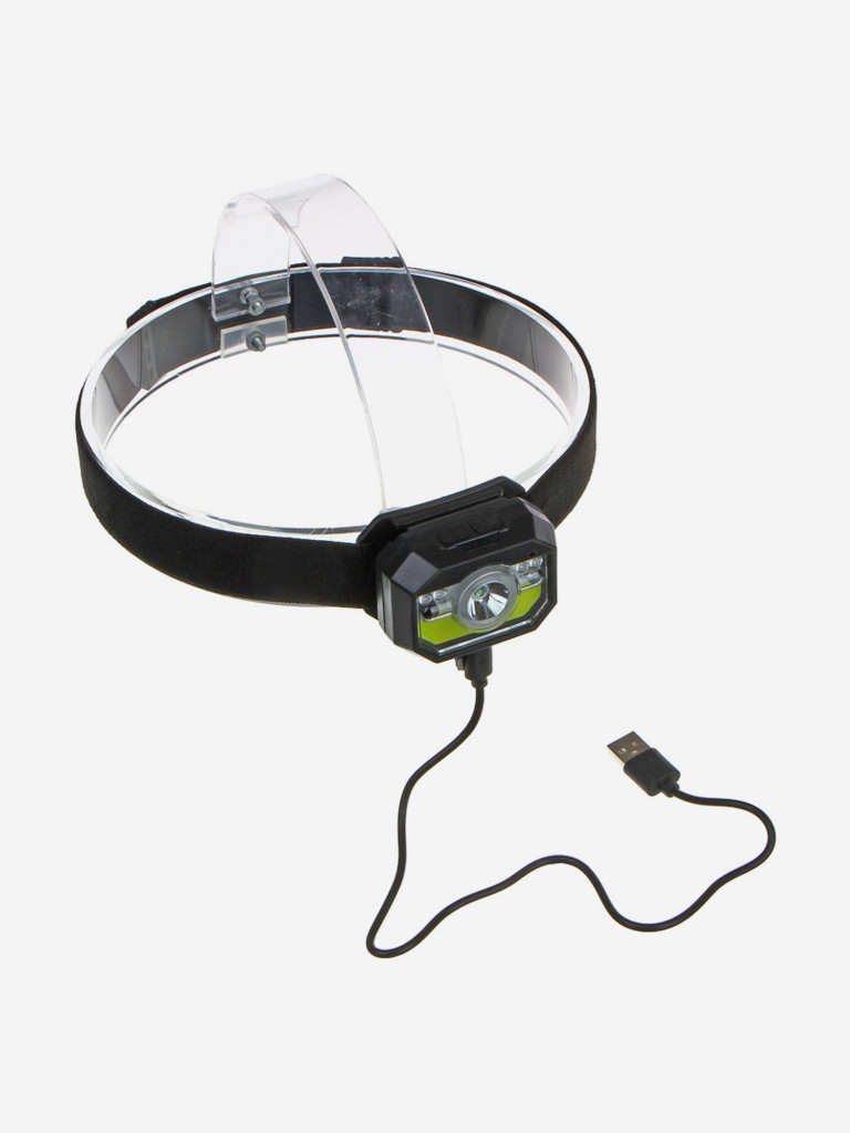 ЕРМАК Фонарь на голову, сенсорный, XPE COB LED, 11 режимов, 1000мАч, USB кабель, 6х4,5х3см, пластик