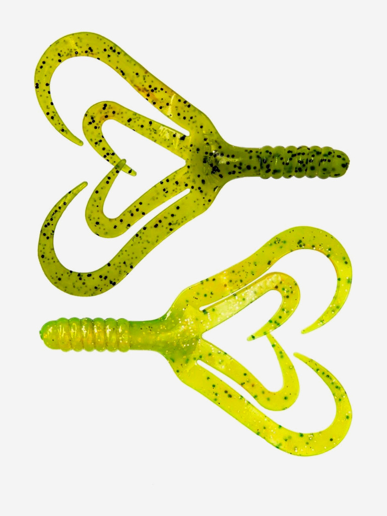 Мягкая приманка Helios Credo Four Tail, 3,35" / 8,5 см, Green Lime, 10 штук (HS-20-010)