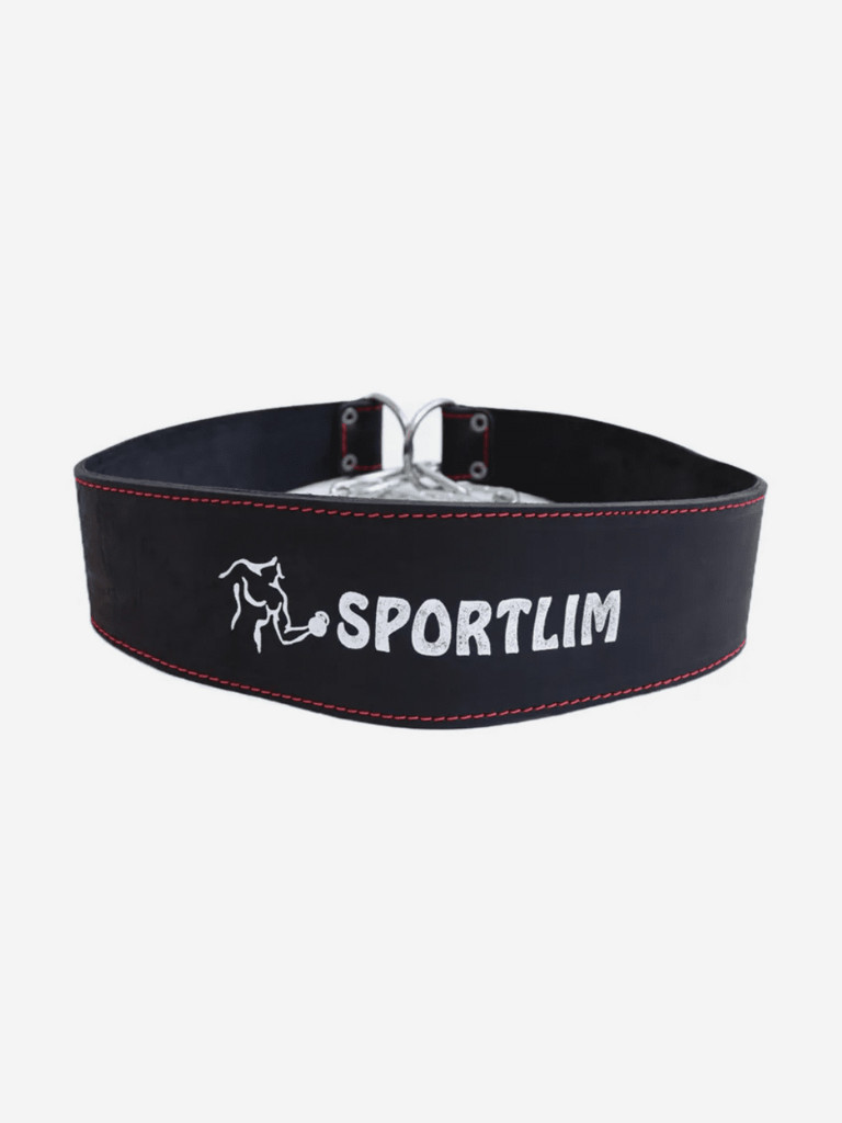 Пояс кожаный с цепью (лифтерский) Sportlim SOS-0333-18 85 см черный