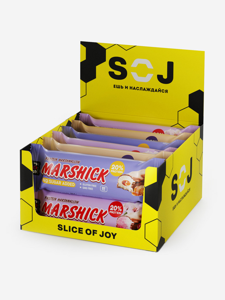 MARSHMALLOW Ассорти Протеиновые батончики, 3 вкуса 30г (12 штук) 1*1