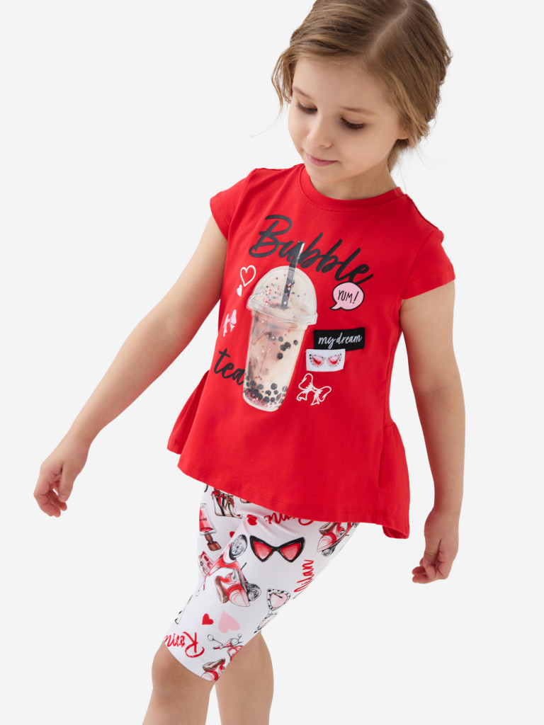 Комплект для девочек: футболка, легинсы укороченные PlayToday