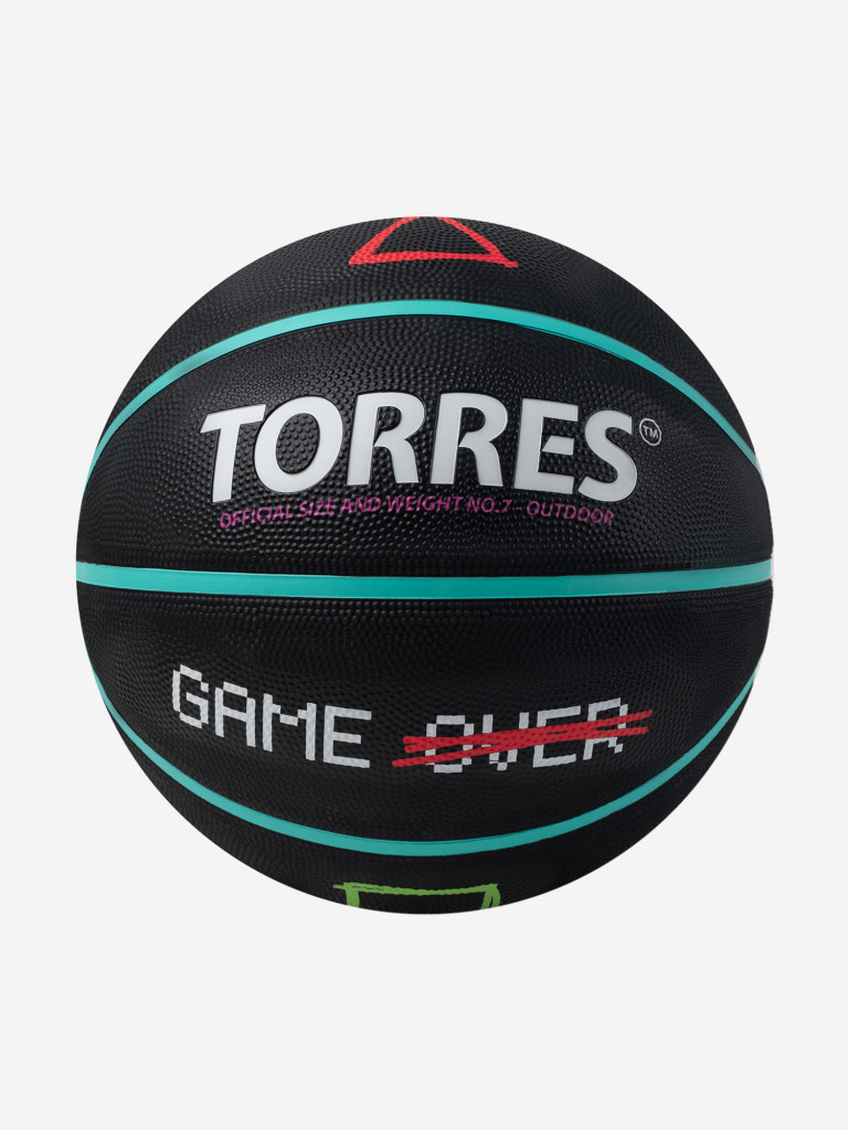 Мяч баскетбольный TORRES Game Over B023117, р.7, резина, нейлон. корд, бут.  кам., черный