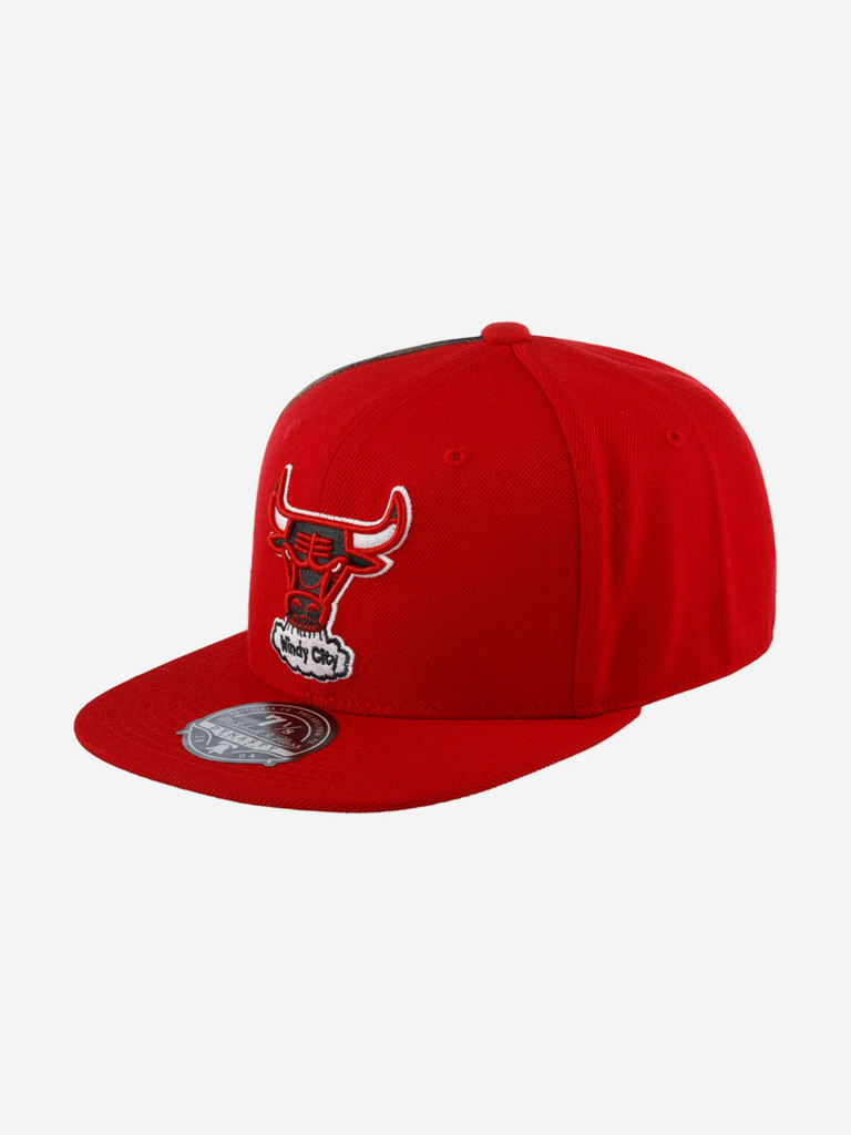 Бейсболка с прямым козырьком MITCHELL NESS HHSF2990-CBUYYPPPRED Chicago Bulls NBA (красный)