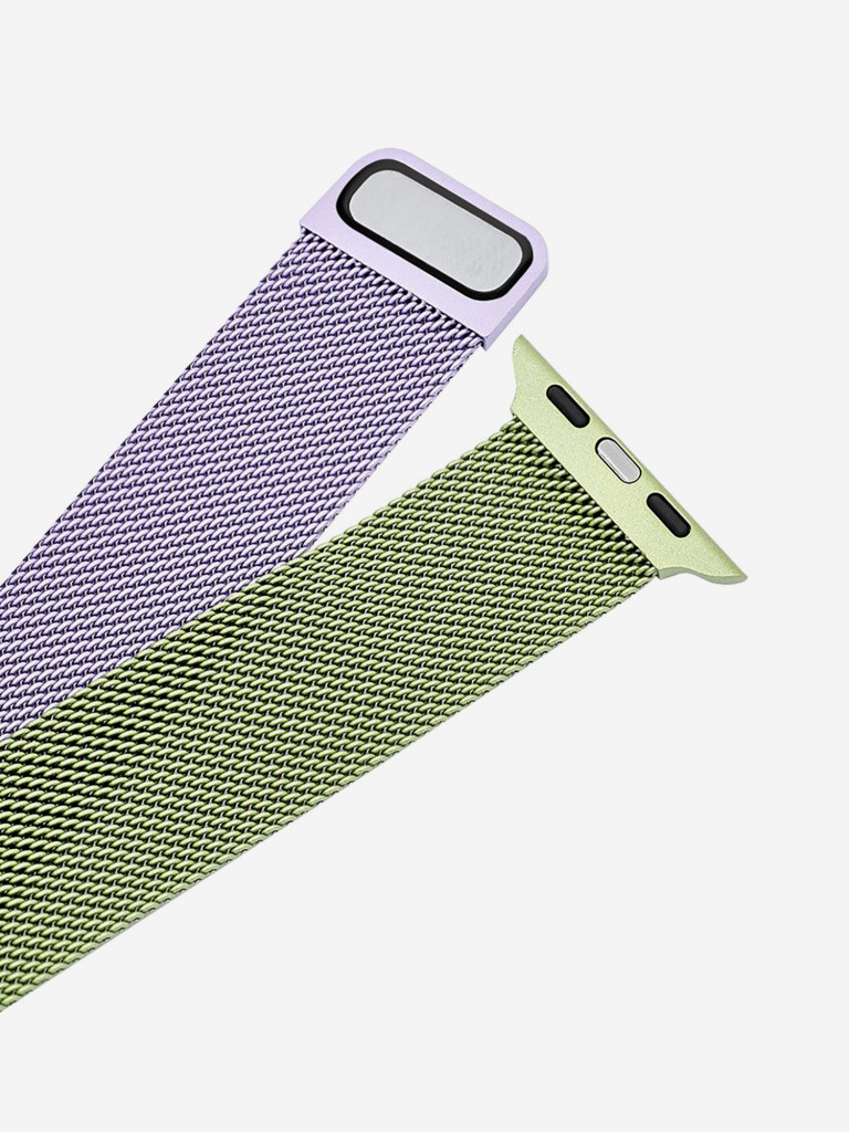 Ремешок для часов Apple Watch Ultra/49/45/44/SE/42 mm Mutural Оригинал, ультралегкий металлический на магните — зелено-фиолетовый