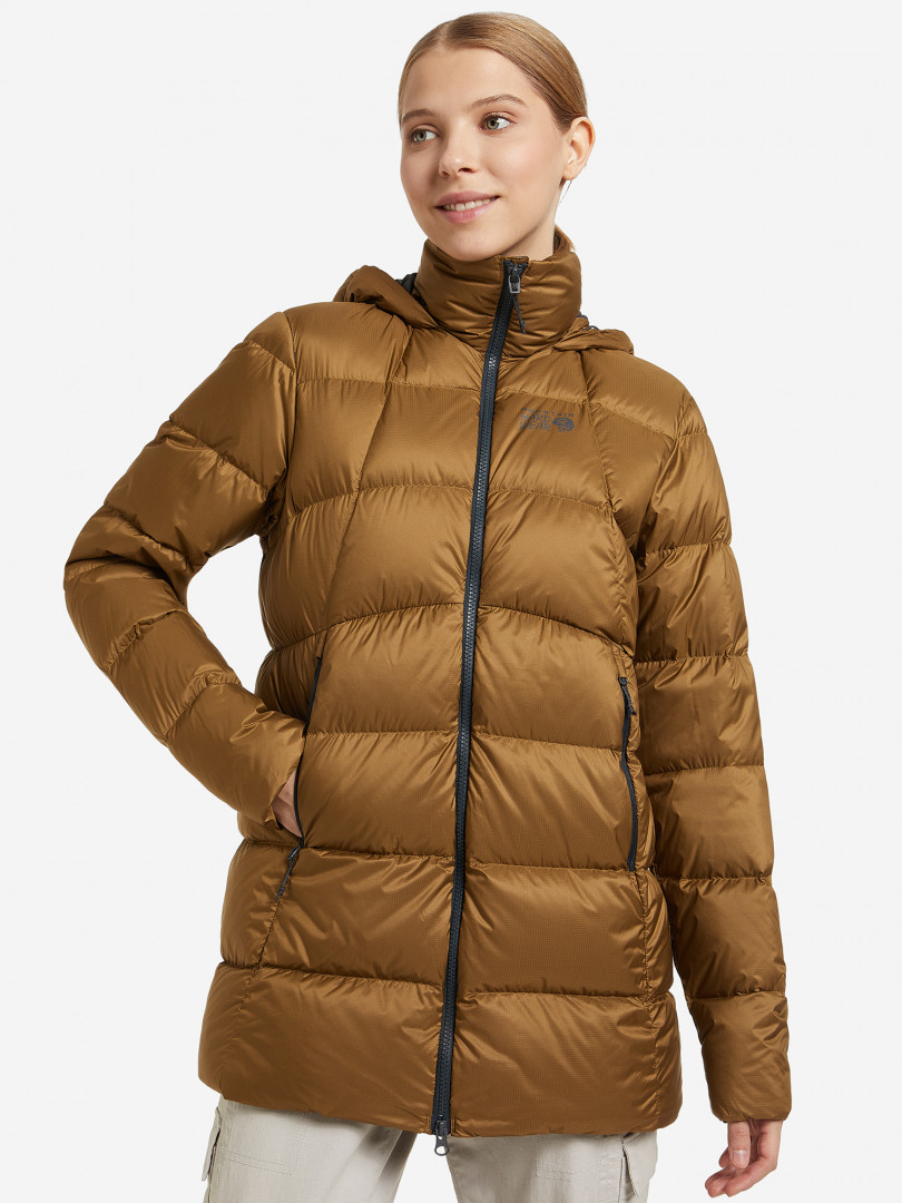 фото Пуховик женский mountain hardwear rhea ridge/2 parka, коричневый