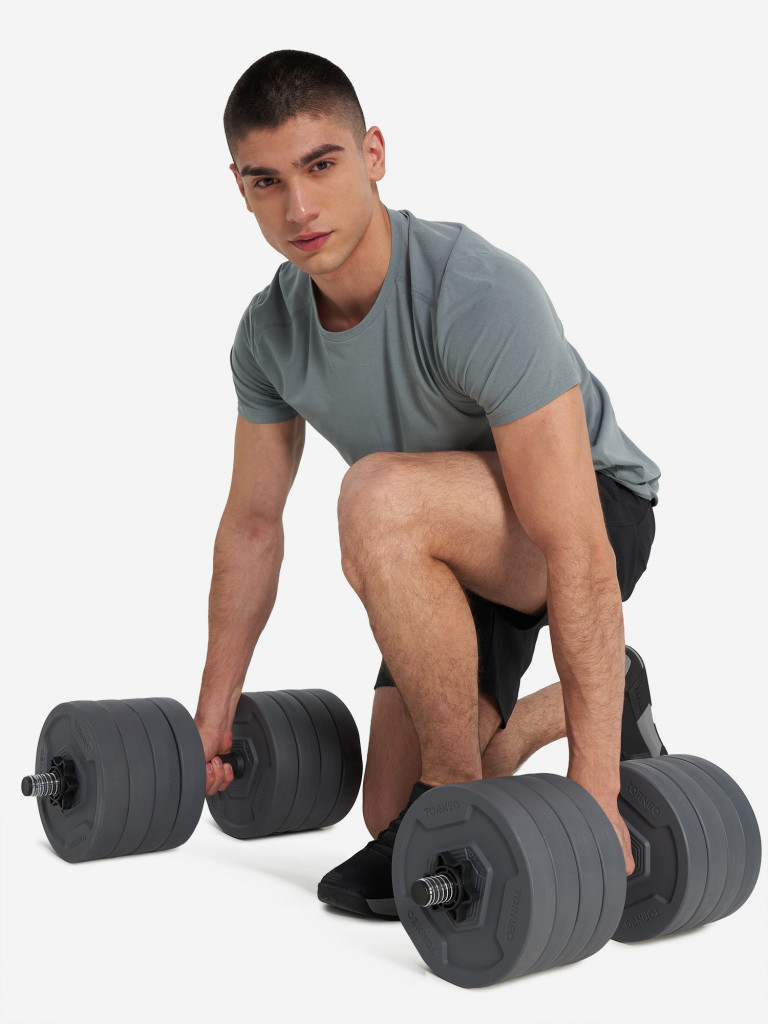 Набор гантели и штанга-переходник Torneo, 43 кг