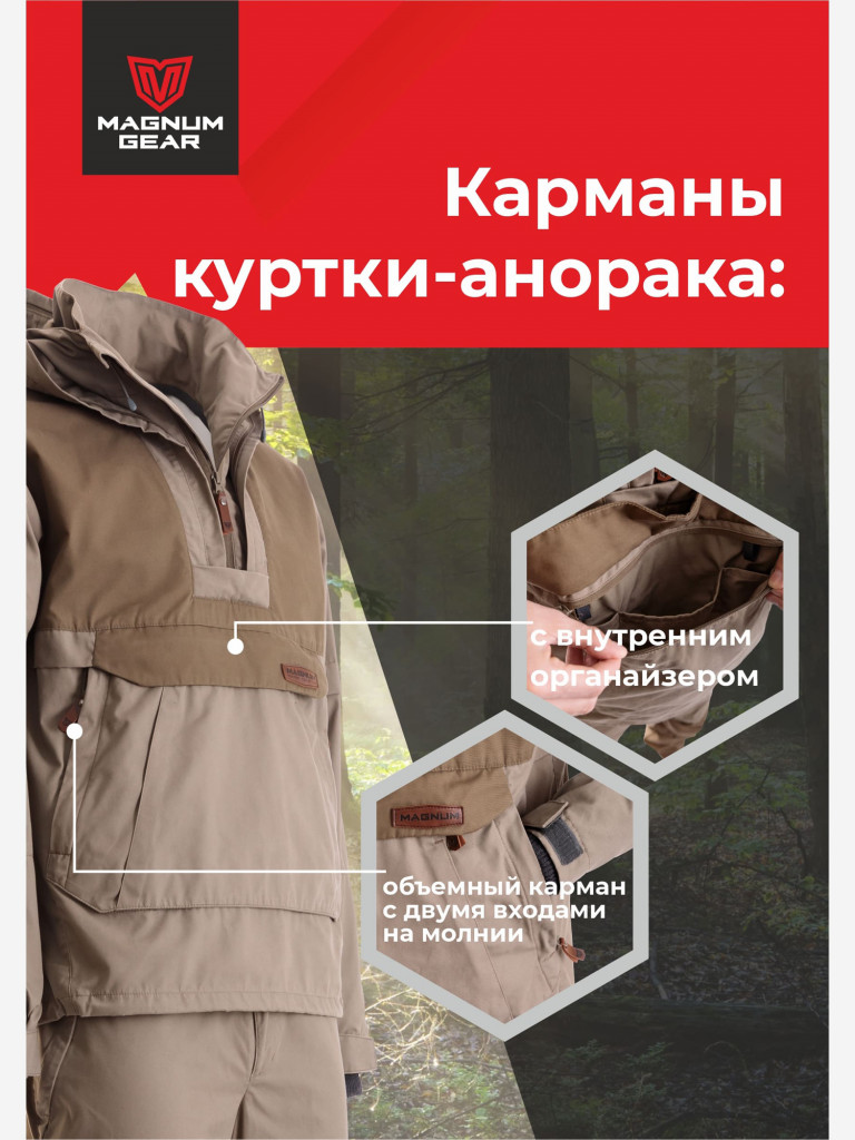 Антиклещевой костюм мужской MAGNUM GEAR PROTECTOR бежевый