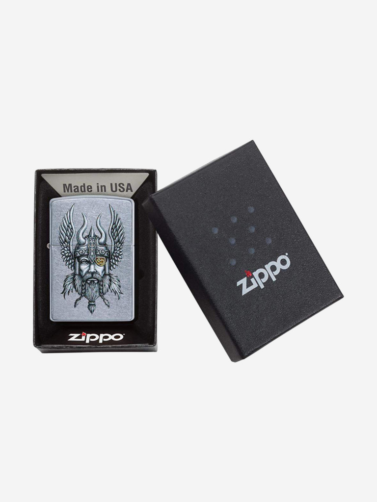 Зажигалка Zippo Viking Warrior Design Street Chrome
