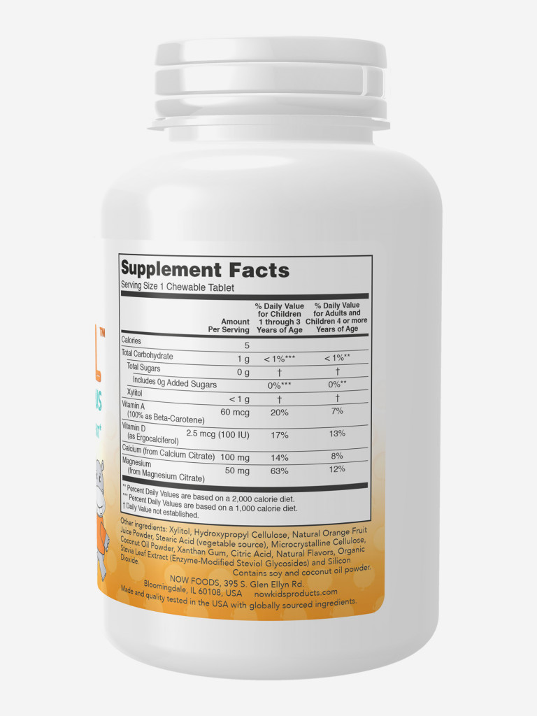 NOW Детский витаминный Кальций 100 таб 2184мг