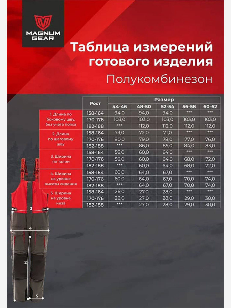 Костюм для рыбалки мужской MAGNUM GEAR TITAN 2 -45° С красный/графит