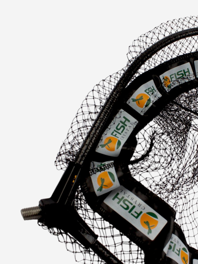 Голова для подсачека сетка чёрная леска, ячейка 7 мм, рамка карбон