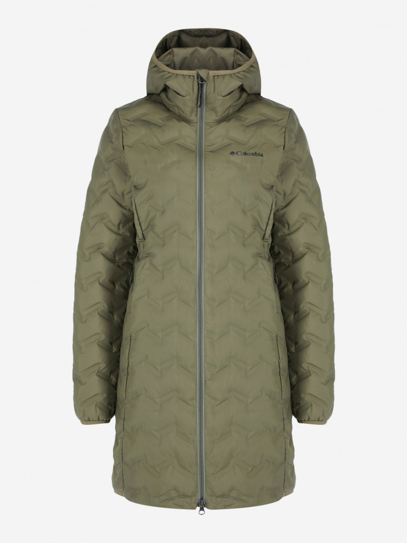 фото Пуховик женский columbia delta ridge long down jacket, зеленый