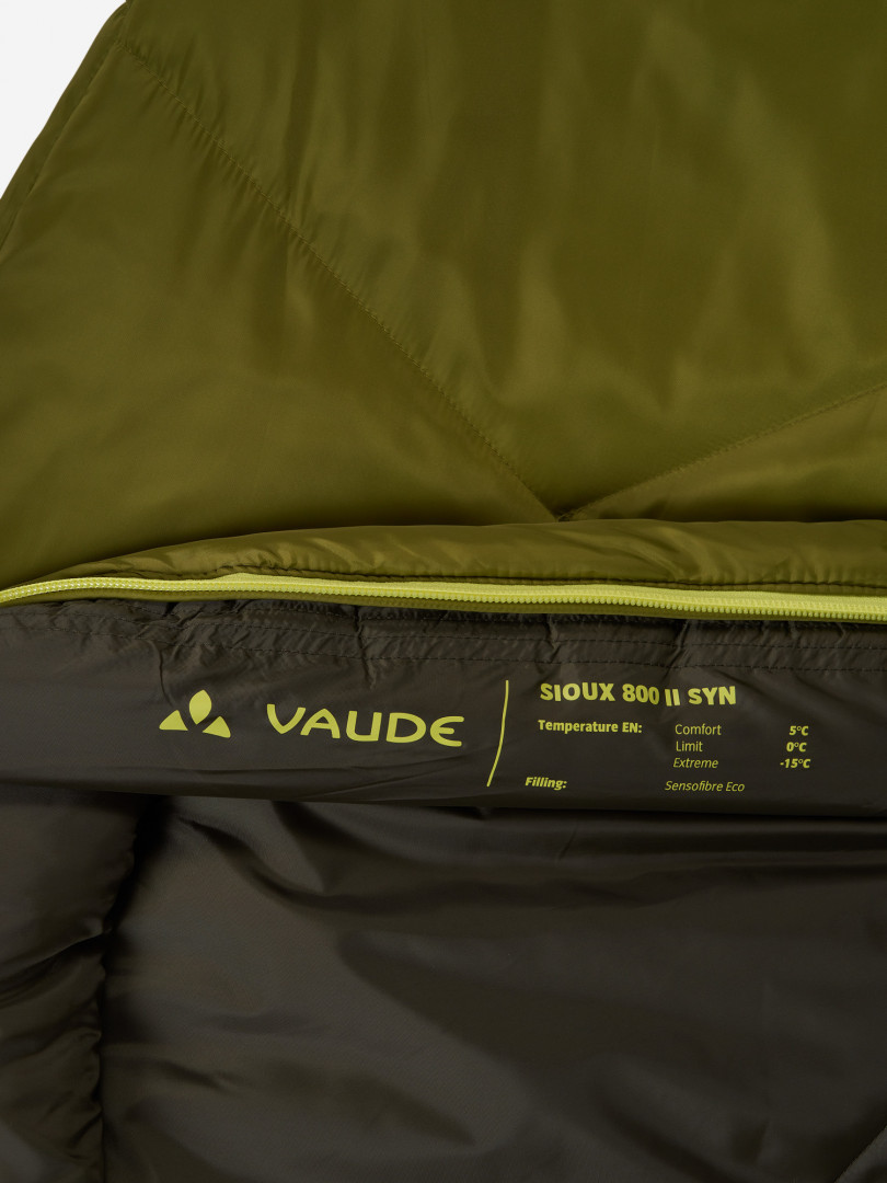 Спальный мешок VauDe Sioux 800 SYN -3 левосторонний, Зеленый