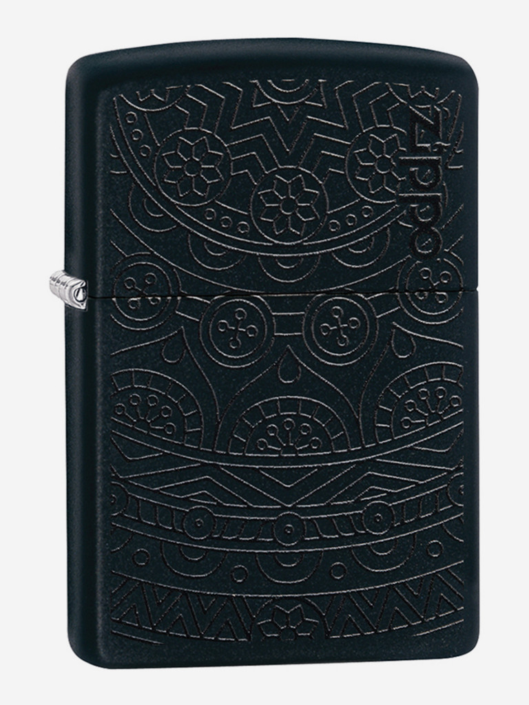 Зажигалка Zippo 29989 Classic Tone on Tone Design, Black Matte, черная