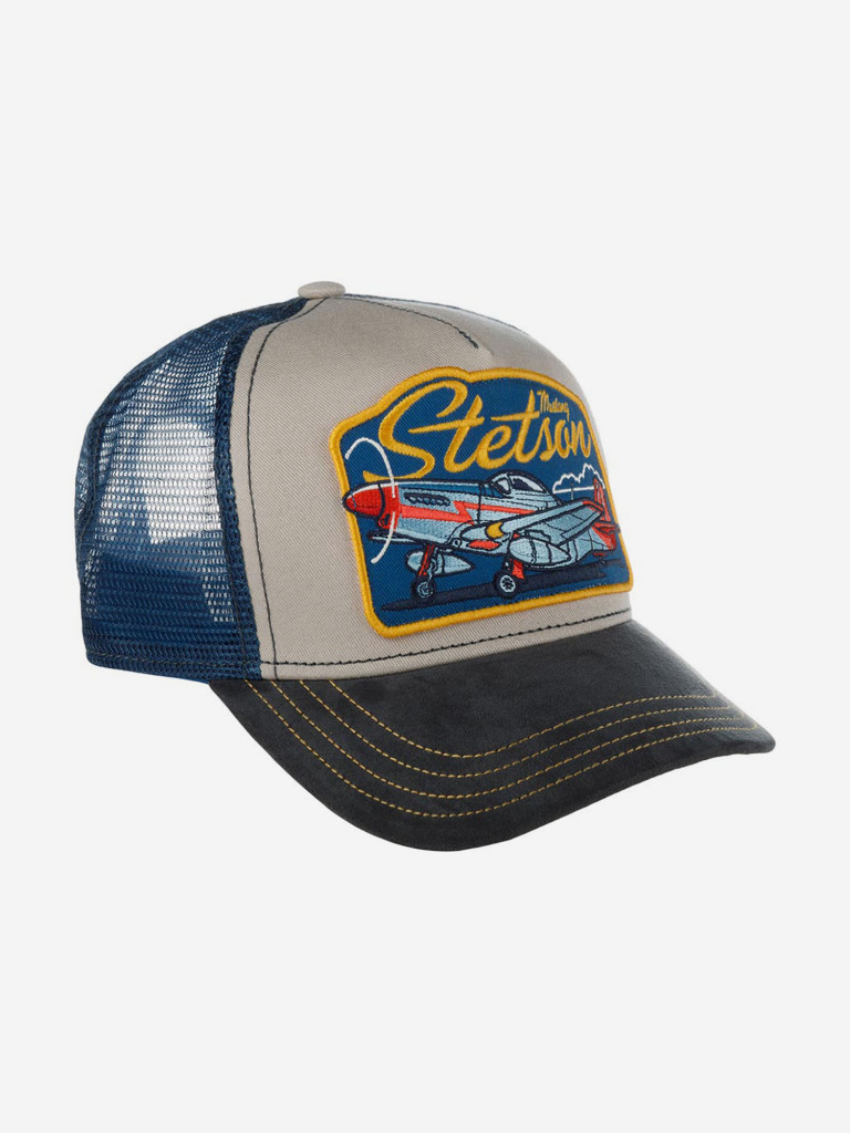 Бейсболка с сеточкой STETSON 7766101 TRUCKER CAP MUSTANG (белый)